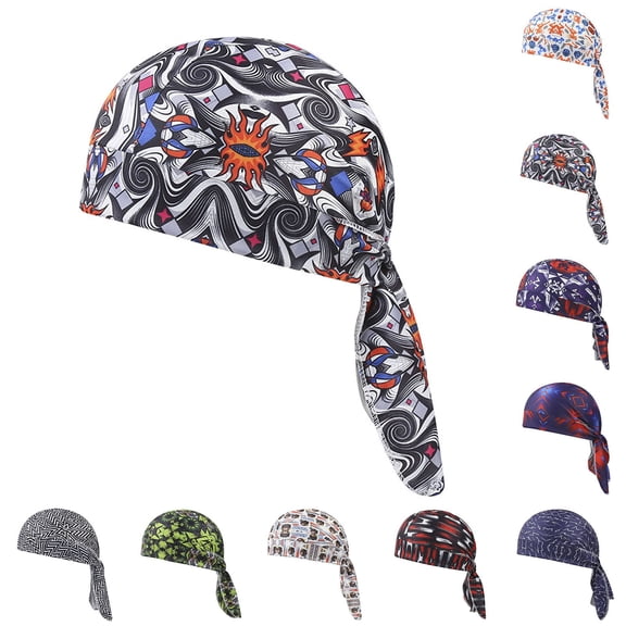 CUIYUAN 1PC Unisex Headscarf Hat Cycling Sports Headband Hat Breathable Sweat Wicking Head Wrap Bandana Hat Cooling S-kull Cap Helmet Liner Paisley Print Cycling Run Cap