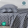 thumbnail image 6 of Bare Home Ultra-Soft Sheet Set - Premium 1800 Collection - Deep Pockets - 4-Pieces - King, Pennytile - White/Midnight, 6 of 6