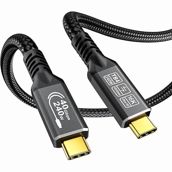 LujingZ Thunderbolt 4 USB-C Cable 1.5m,240W PD3.1 Fast Charging, 40Gbps Data Transfer, 16K@30Hz/8K@60Hz/4K@144Hz Video Output -USB4 Cable for MacBook,Gaming Monitor,eGPU,SSD,Android car
