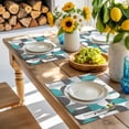 thumbnail image 6 of Placemat Mid Century Geometric Placemats for Dining Table Abstract Modern Teal Washable Table Mats for Party Kitchen Dining Decoration, 6 of 7