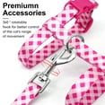 thumbnail image 3 of azuza Cat Harness and Leash Set for Safe Walking and Travel, Cat Harness Escape Proof Lightweight Size Adjustable Soft Material for Small Large Cats, Pink Plaid, 3 of 7