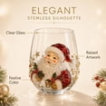 thumbnail image 5 of 3D Christmas Glass Art Cup, Christmas Cups Glass, Luxury Raised Holiday Glassware for Drinks, 3D Santa Stemless Wine Glasses, Glassware for Coffee, Tea, Juice, Milk, 5 of 8