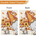 thumbnail image 6 of Hello Fall Gnome Garden Flag 12.5x18 Double Sided Burlap, Pumpkin Sunflower Garden Yard Flags for Thanksgiving Rustic Seasonal Outside Outdoor House Decoration (ONLY FLAG), 6 of 6