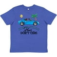 thumbnail image 3 of Inktastic Convertible Hair Don't Care with Black Hair and Blue Car Youth T-Shirt, 3 of 5