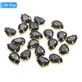 thumbnail image 3 of Unique Bargains 20Pack Teardrop Sew on Rhinestone - 14x10mm Glass Teardrop Crystal Rhinestones in Gold Prong Setting (Gray), 3 of 7