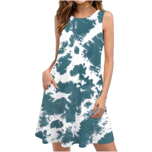 drppepioner Robes d'Été pour Femmes Plage T-Shirt Floral Robe d'Été Décontractée Poches Boho Robe Débardeur Robes d'Été de Plage