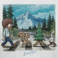 thumbnail image 3 of Teelocity Bob Ross Abby Road White Short Sleeve Graphic Tee, 3 of 4