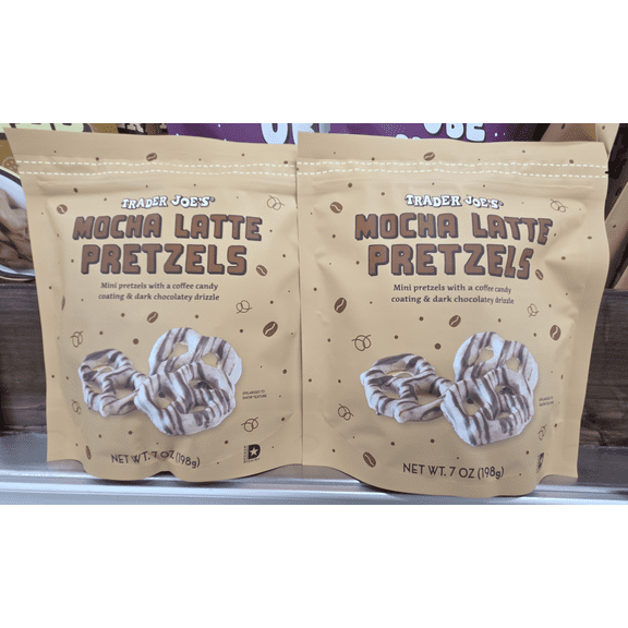 Trader Joe’s Mocha Latte Pretzels 7oz 198g (2 Bags)