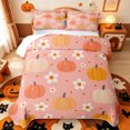 thumbnail image 2 of Manfei Cute Daisy Pumpkin Print Twin Quilt Set,Thanksgiving Theme Twin Coverlet Set,2-Piece,1 Bedspread and 1 Pillowcase, 2 of 7