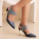 thumbnail image 5 of Zapatos de mujer Sandalias con banda elástica Súper tacón alto Punta puntiaguda Casual Stilettos a cuadros Wmkox8yii hfjk4225, 5 of 8