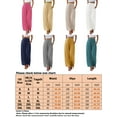 thumbnail image 2 of Avamo Women's Linen Pants Summer Palazzo Pants Flowy Wide Leg Beach Trousers Drawstring Waist with Pockets Light Yellow M, 2 of 2