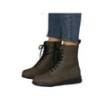 thumbnail image 3 of Gomelly Winter Boot for Women Lace Up Ankle Booties Flat Leather Non Slip Short Boots Army Green 5, 3 of 9