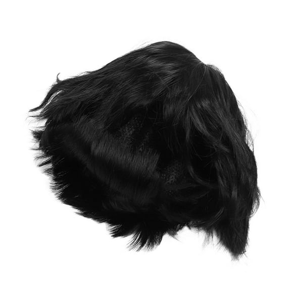 Gorro de Peluca en capas para hombres NikouMX Peluca negra corta transpirable
