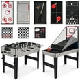 thumbnail image 3 of Best Choice Products 13-in-1 Combo Game Table Set w/ Ping Pong, Foosball, Basketball, Hockey, Archery - Gray, 3 of 11