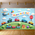 thumbnail image 5 of Yatrandify Colorful Cars Birthday Banner Helicopter Happy Background Celebration for Kids Party Event Decor, 5 of 8
