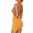 thumbnail image 5 of KOMOO Women Knitted Halter Dress Tied Neck Sleeveless Backless Slim Skirt Summer Beach Short Dress, 5 of 8
