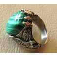 thumbnail image 2 of Malachite Mans Ring, Natural Green Malachite, Eagle Claw, Silver Jewelry, 925 Silver Ring, Birthday Gift, Heavy Mens Ring, Arabic Design, Ottoman Style Ring, Christmas, Turkey Mens Signet Ring, 2 of 6