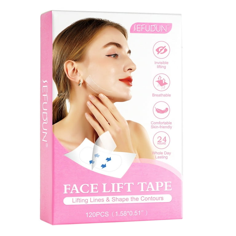 10 pcs Instant Face Lift Tape - Invisible Facelift Tape for Neck and Jowls  - Double Chin Lifting Stickers with String - Instantly Tighten and Lift You