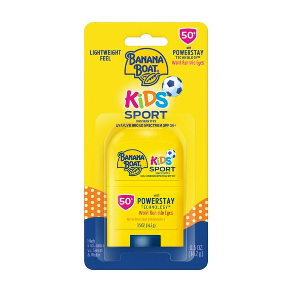 Pack of 2 Banana Boat Kids Sport Sunscreen Stick - SPF 50 , 0.5 oz (Package May Vary)