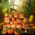 thumbnail image 5 of Halloween Decoration Clearance! Halloween Pumpkin Decorations, Halloween Decor, Halloween Led Pumpkin Lights Light Up Jack O Lantern Pumpkin Figurine Lantern for Indoor Outdoor, 5 of 7