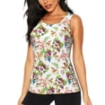 thumbnail image 2 of Uemuo Birds And Flowers Pattern Workout Tank Tops for Women Breathable Moisture-wicking tank top Sleeveless Running Loose Fit Yoga Tops Active Shirts Sports Gym Exercise, 2 of 9