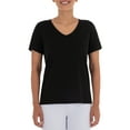 thumbnail image 3 of Time and Tru Women's Pima Cotton Blend V Neck Tee, 2-Pack, Sizes XS-XXXL, 3 of 6
