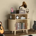 thumbnail image 5 of Record Player Stand with Sliding Door, Vinyl Record Storage Cabinet, Record Player Table, 5 of 7