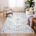 thumbnail image 2 of Lahome Washable 5'x7' Floral Bow Area Rug, Purple Rugs for Living Room, Soft Ultra-Thin Non-Slip Carpet for Girls Bedroom Nursery Dorm Kids Room Playroom, Purple, 2 of 10