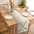 thumbnail image 3 of Beige Ombre Table Runner - 72 Inch Long, Kitchen Dining Table Runner Dresser Scarves, Black Hockey Sticks Minimalist Style Farmhouse Decor for Coffee Tables Wedding Party Banquet, 3 of 8