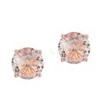 thumbnail image 3 of Solitaire Champagne CZ Stud Earrings - Unisex Rose Gold Plated .925 Sterling Silver Stud Earrings 3MM, 3 of 4