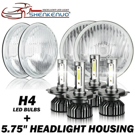 For Ford Thunderbird 1957-1976 5.75" 5-3/4"LED Headlights Hi/Lo Beam White 4pcs