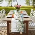 thumbnail image 4 of Table Runners 90 Inches Long Dress Scarves, Sage Green Eucalyptus Leaves Farmhouse Coffee/Dining/Kitchen Table Runner for Living Room, Spring Botanical Floral 13x90 Inch, 4 of 9