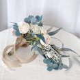 thumbnail image 3 of Nvzi 9 inches Creamy White Cascading Bride Bouquet Waterfall Wedding Flower, Rose Hydrangea Bride Bouquet with Eucalyptus for Centerpiece, Party and Wedding Ceremony Anniversary (Bridal Bouquet), 3 of 4