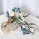 thumbnail image 3 of Xiao Hua Ramo de novia en cascada de 23 cm, color blanco cremoso, con flores de boda en cascada, hortensias rosas y eucalipto para centro de mesa, fiesta y aniversario de boda (ramo de novia), 3 of 5