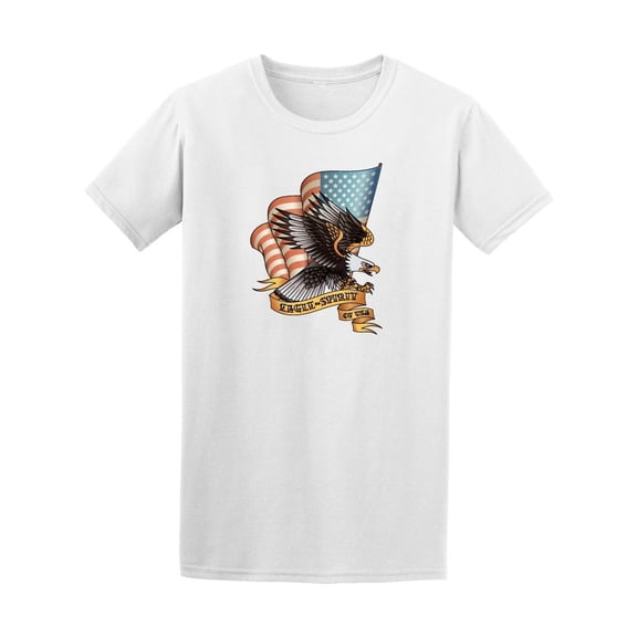 Bald Eagle Attack Usa Flag Tee Men's -Image by Shutterstock
