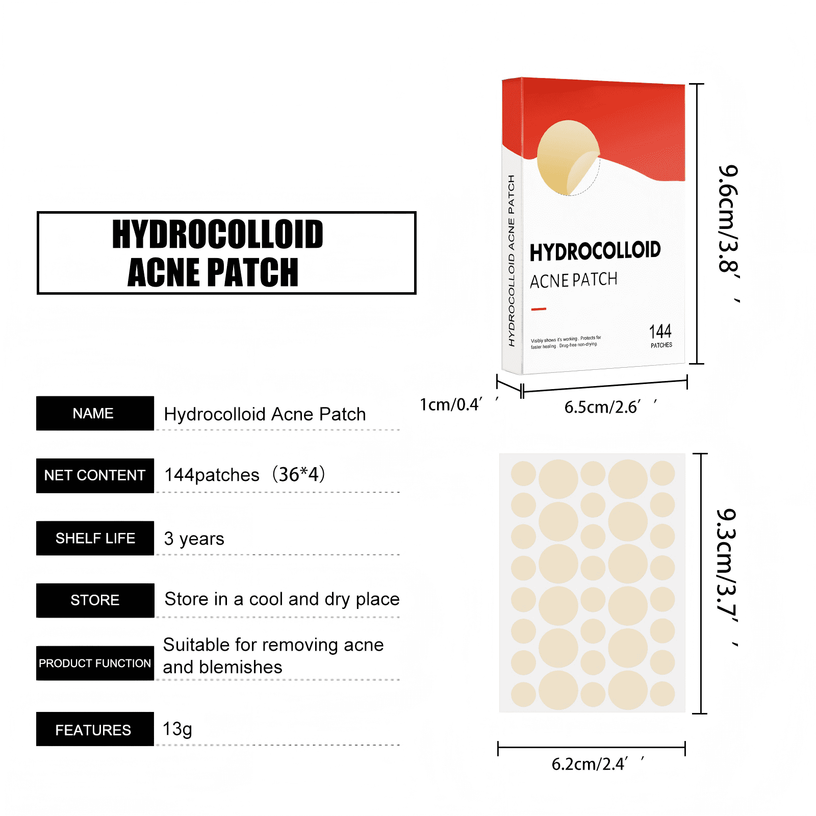 Alvantor Pimple Patches for Face, Day/Nighttime Hydrocolloid Acne Patches, 144 Count