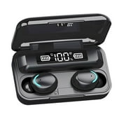 Wireless Earbuds, Bluetooth 5.0 Headsets, Noise-canceling Earphones with Deep Bass 3D Stereo Sound, Sports Waterproof Wireless Headphones with Power Bank & LED Display, Built-in Mic, Black, H0038