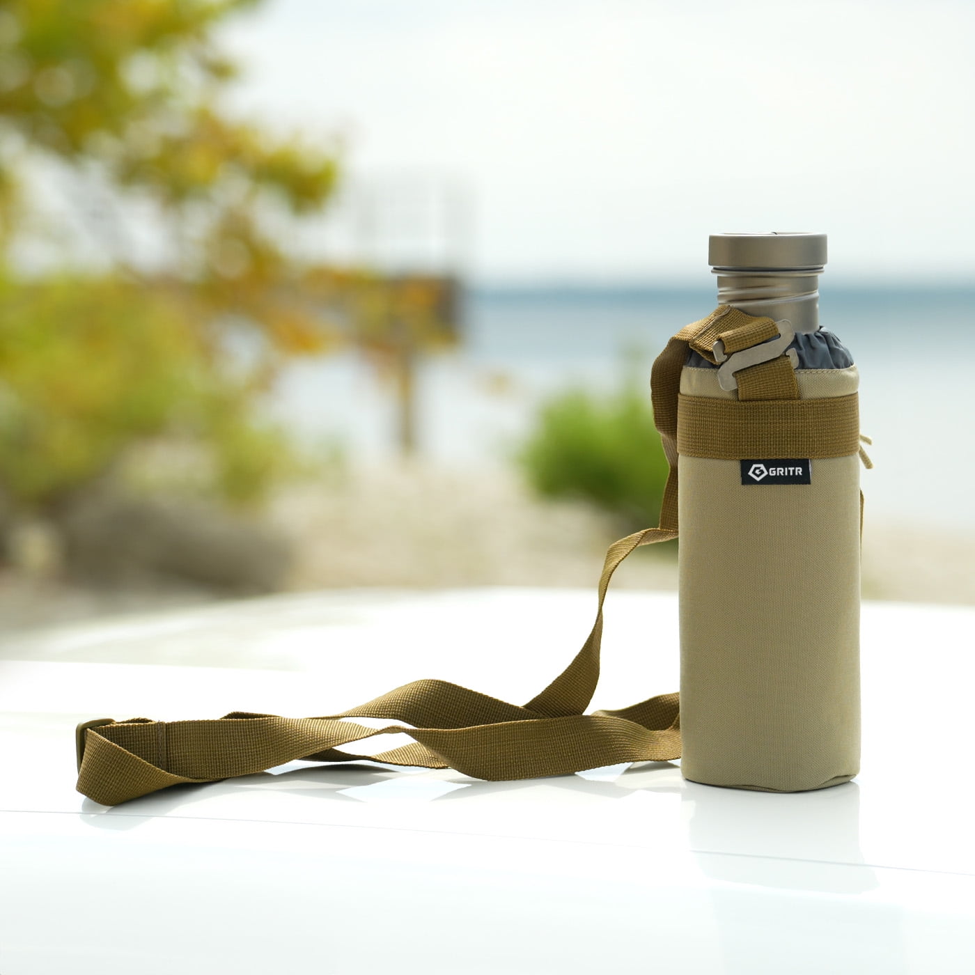 GRITR Titanium Ultralight Leakproof Reusable Sport Water Bottle, 24 fl oz