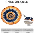thumbnail image 6 of Orange Blue Tie Dye Mandala Pattern Round Fitted Tablecloth with Elastic Edge,Dining Table Cover Waterproof,Outdoor Round Tablecloth for Camping,Dining,Indoor and Outdoor, 6 of 7