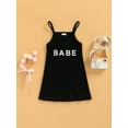 thumbnail image 2 of Gzhioc Kids Girls Spaghetti Strap Dress, Toddler Letter Print Casual Sleeveless A-line Dress Summer Party Wear, 2 of 9