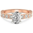 thumbnail image 3 of 4 Carat IGI Certified Oval Shape Lab Grown Diamond Engagement Ring | 14K Rose Gold |Cheryl Side Stone Diamond Ring | FG-VS1-VS2 Quality Friendly Diamonds, 3 of 5