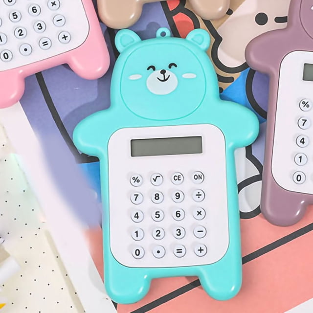 Calculator Portable Calculator Cute Bear Style 8 Digit Calculator Mini Cartoon Calculator for Girl Students Gift
