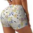 thumbnail image 2 of Xecao Wildflower Honeybee Print Workout Shorts for Women Soft Smooth Gym Yoga Scrunch Active Tennis Workout Running Shorts, 2 of 9