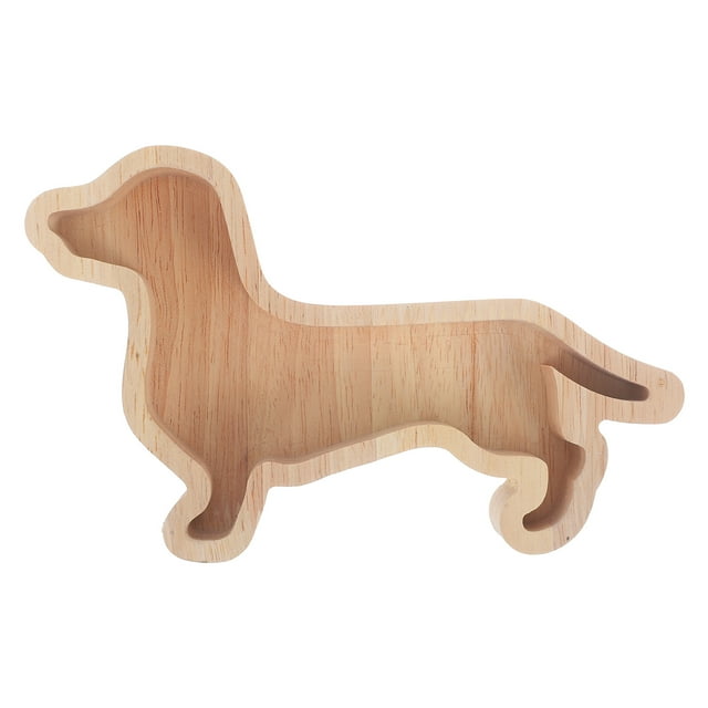 Miangastore 1Set Wood Dachshund Dinner Plate Khaki For Fruit Storage At Home Users