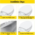 thumbnail image 4 of Bingirl 2-in-1 Dual Seat 19 Inch White Toilet Seat Elongated Quick Release Soft Close Quick Install, 4 of 7