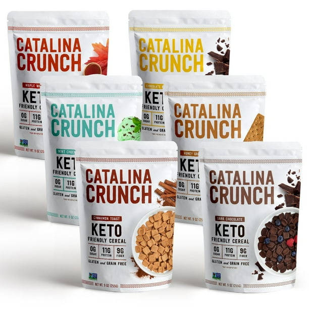 Catalina Crunch Keto Cereal 6Flavor Variety Pack Zero Sugar, Low Carb, High Protein, High