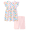 White/Light Pink, variant on Garanimals Newborn, Baby & Toddler Girl Cotton 2-Piece Set, Short-Sleeve Dress & Biker Shorts, Sizes 0-6T