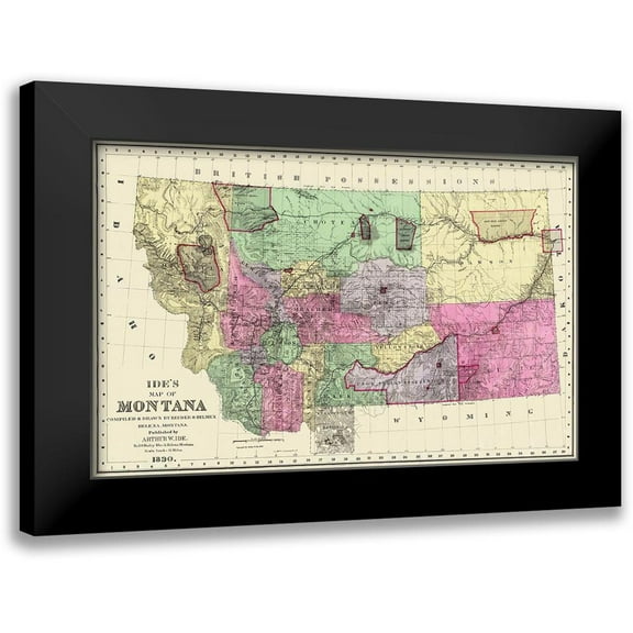 Ide 14x10 Black Modern Framed Museum Art Print Titled - Montana - Ide 1890