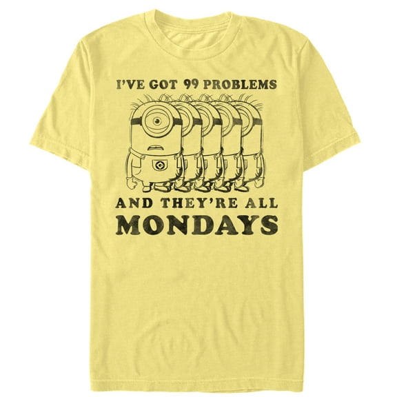 Men's Despicable Me Minion Monday Problems  Graphic Tee Banana Small