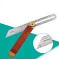 thumbnail image 2 of Regla de ángulo móvil para carpintería, herramienta de medición de nivel de bisel en T deslizante, tres cuadrados, calibre de marcado, transportador, mango de madera roja Fivean unisex, 2 of 2
